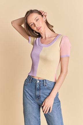 ENGLISH FACTORY - Color Blocked Sweater Top - SWEATERS & KNITS available at Objectrare