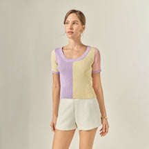 ENGLISH FACTORY - Color Blocked Sweater Top - SWEATERS & KNITS available at Objectrare