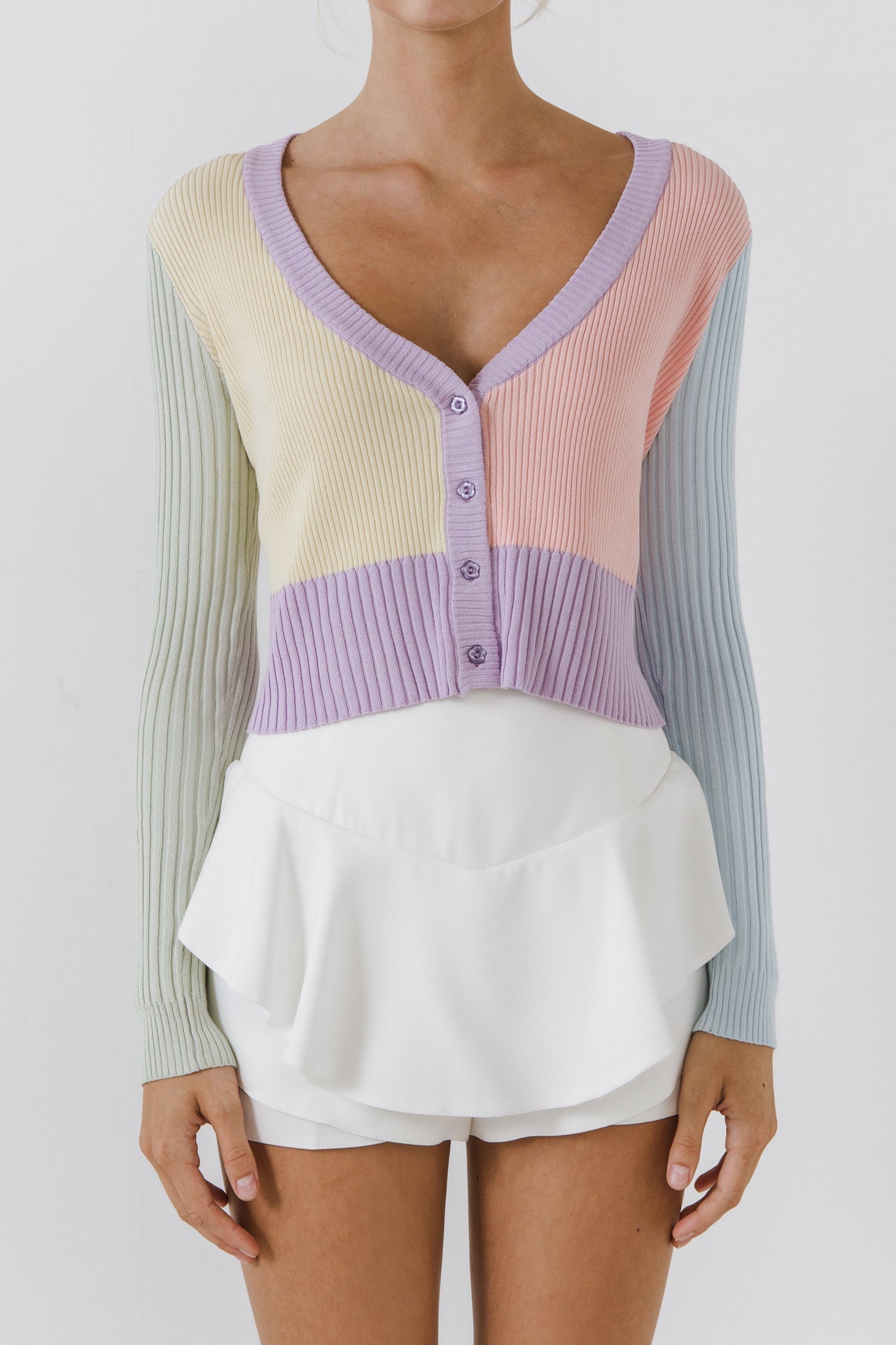 ENGLISH FACTORY - English Factory - Color Blocked Knit Cardigan - CARDIGANS available at Objectrare