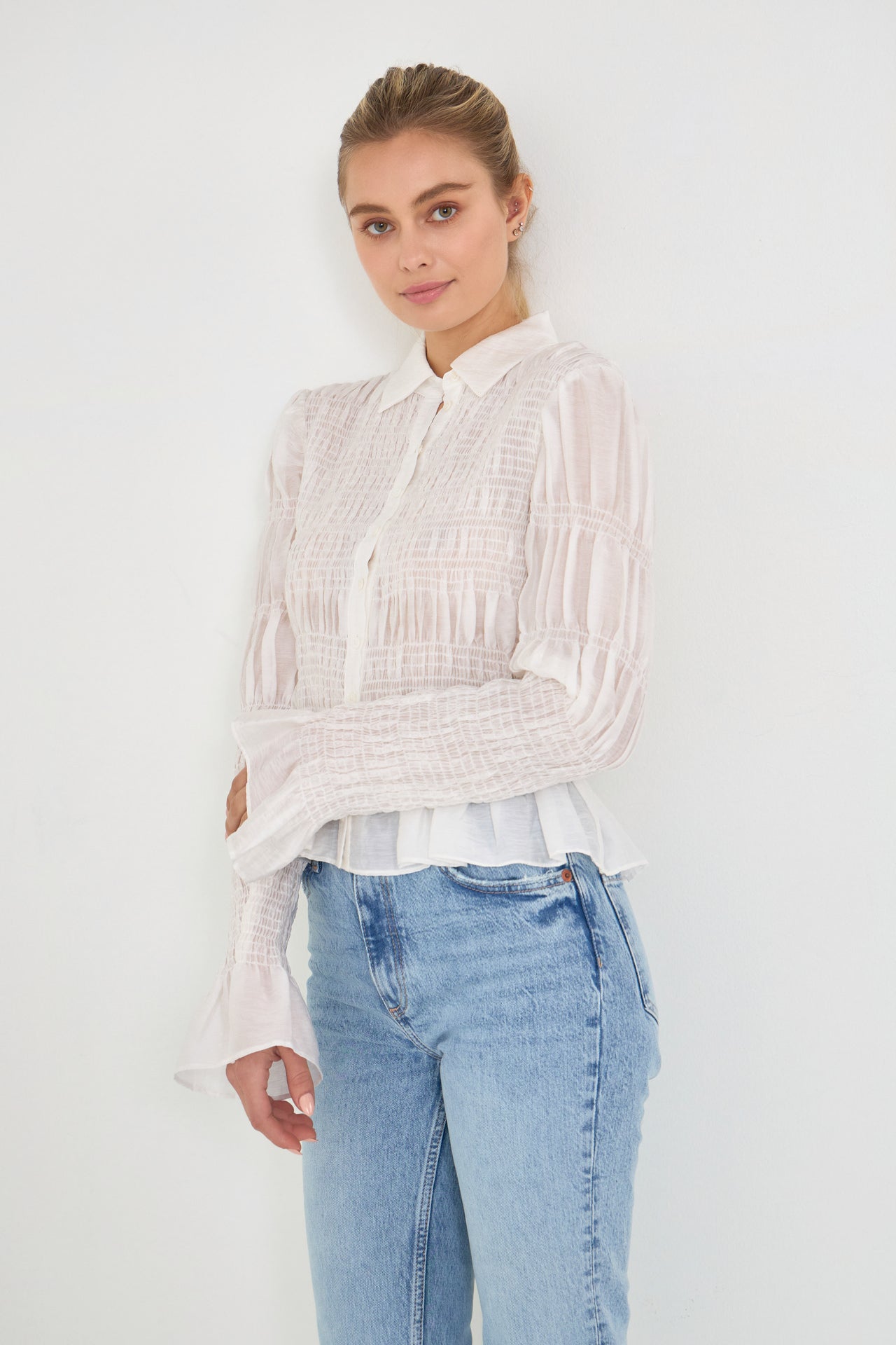 ENDLESS ROSE - Endless Rose - Smocked Blouse - SHIRTS & BLOUSES available at Objectrare