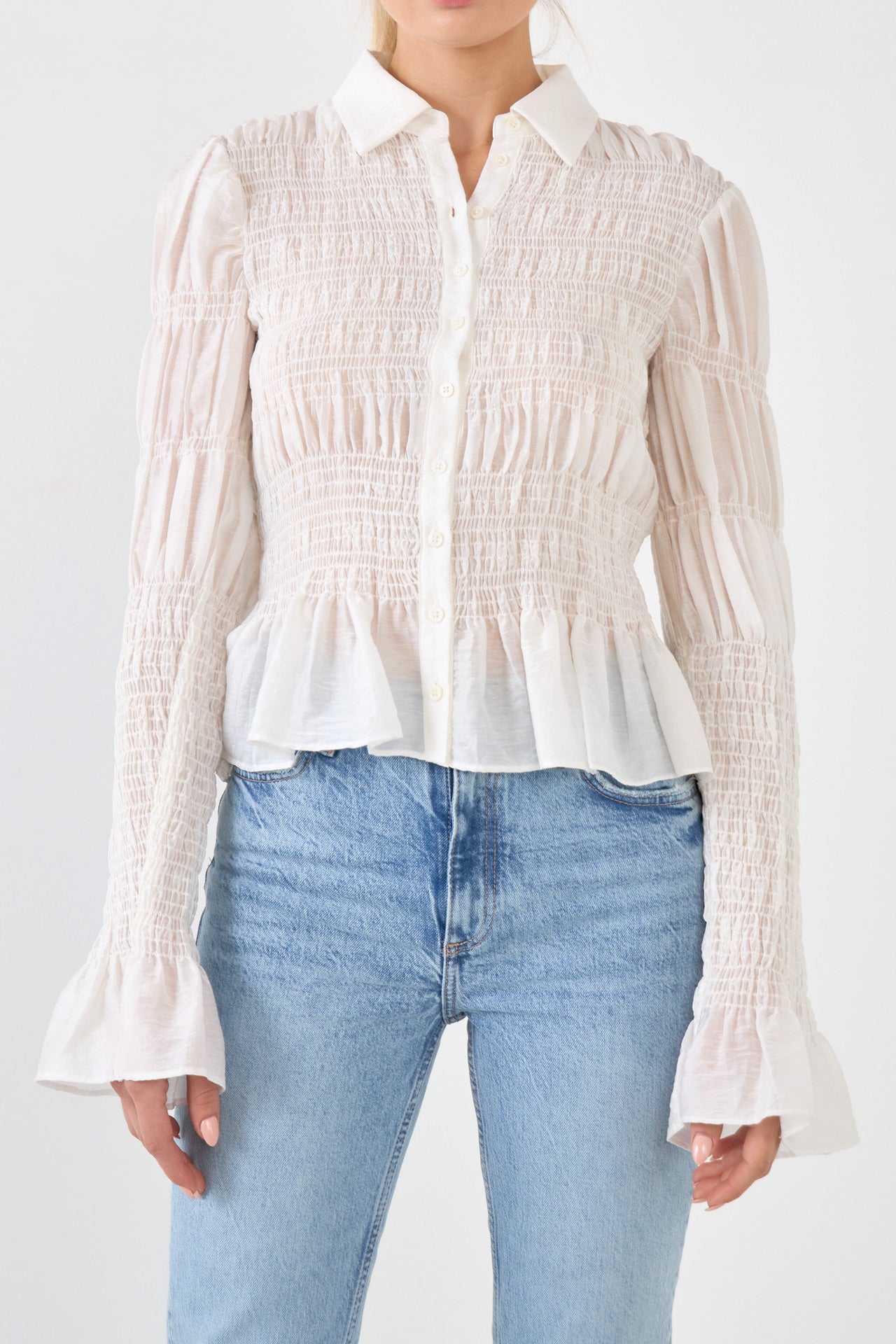 ENDLESS ROSE - Endless Rose - Smocked Blouse - SHIRTS & BLOUSES available at Objectrare