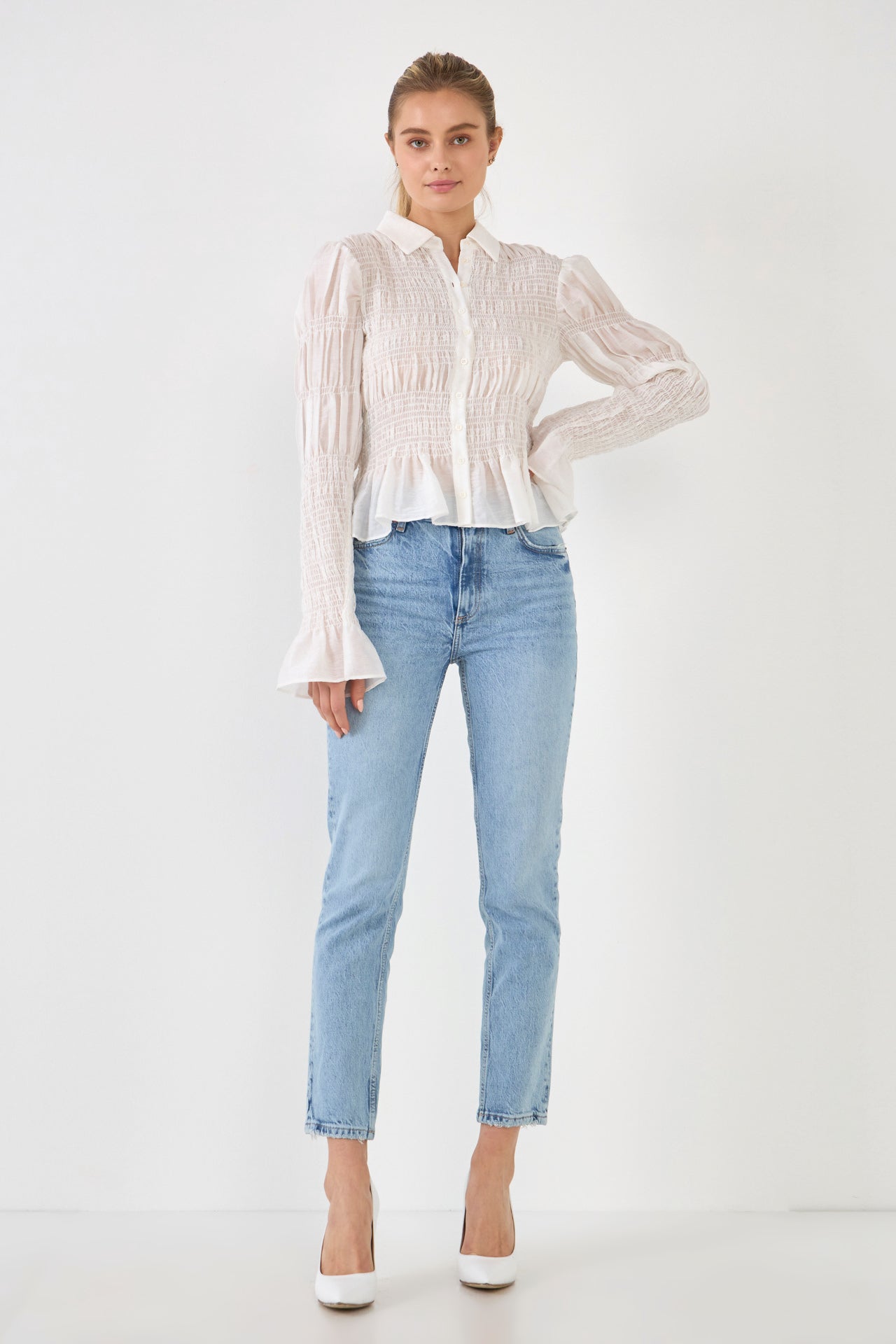 ENDLESS ROSE - Endless Rose - Smocked Blouse - SHIRTS & BLOUSES available at Objectrare