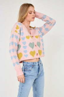 FREE THE ROSES - Free The Roses - Pastel Heart Cardigan - CARDIGANS available at Objectrare