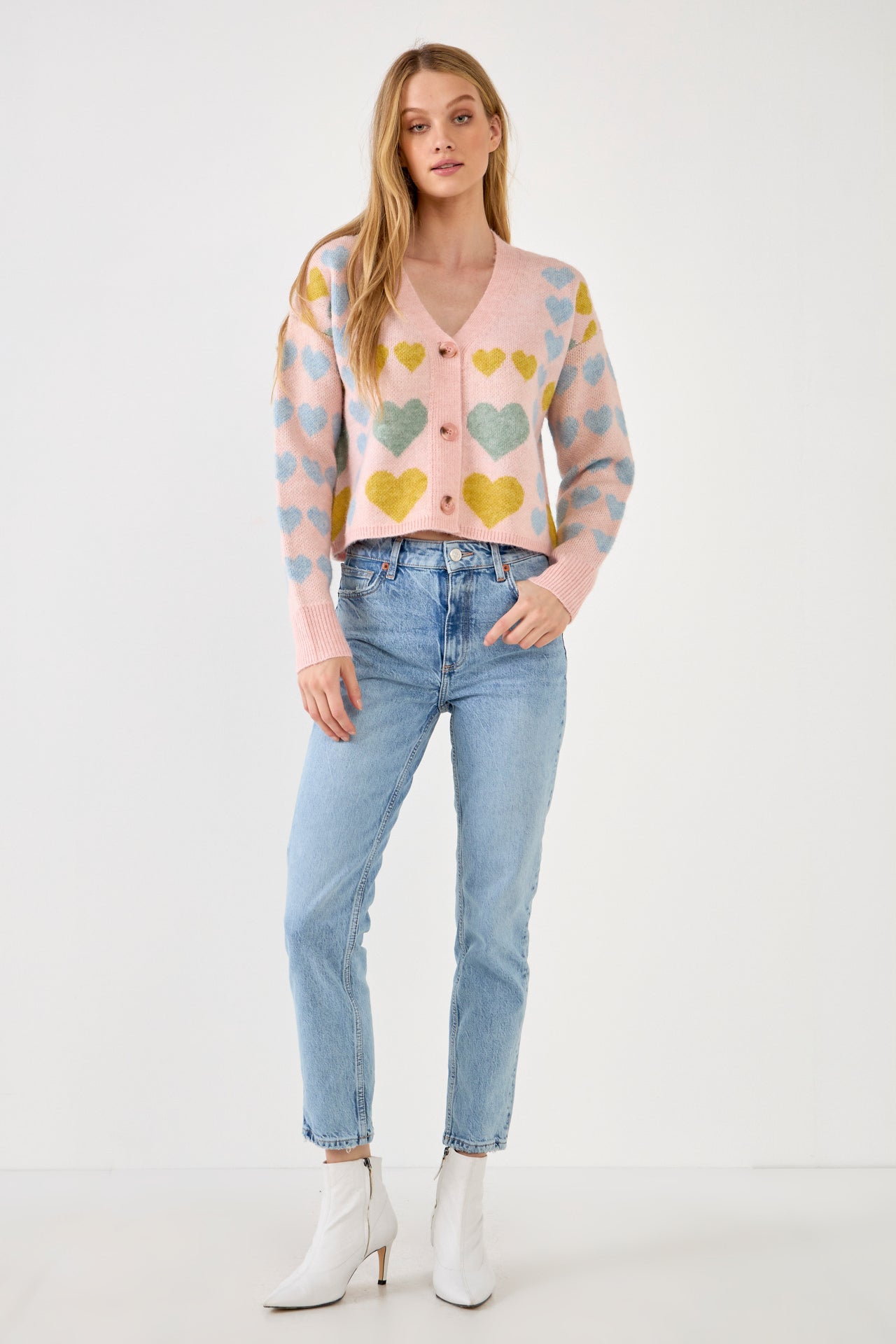 FREE THE ROSES - Free The Roses - Pastel Heart Cardigan - CARDIGANS available at Objectrare