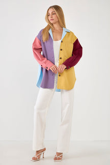 ENGLISH FACTORY - English Factory - Color Block Shirts Jacket - JACKETS available at Objectrare