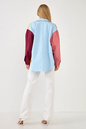 ENGLISH FACTORY - English Factory - Color Block Shirts Jacket - JACKETS available at Objectrare