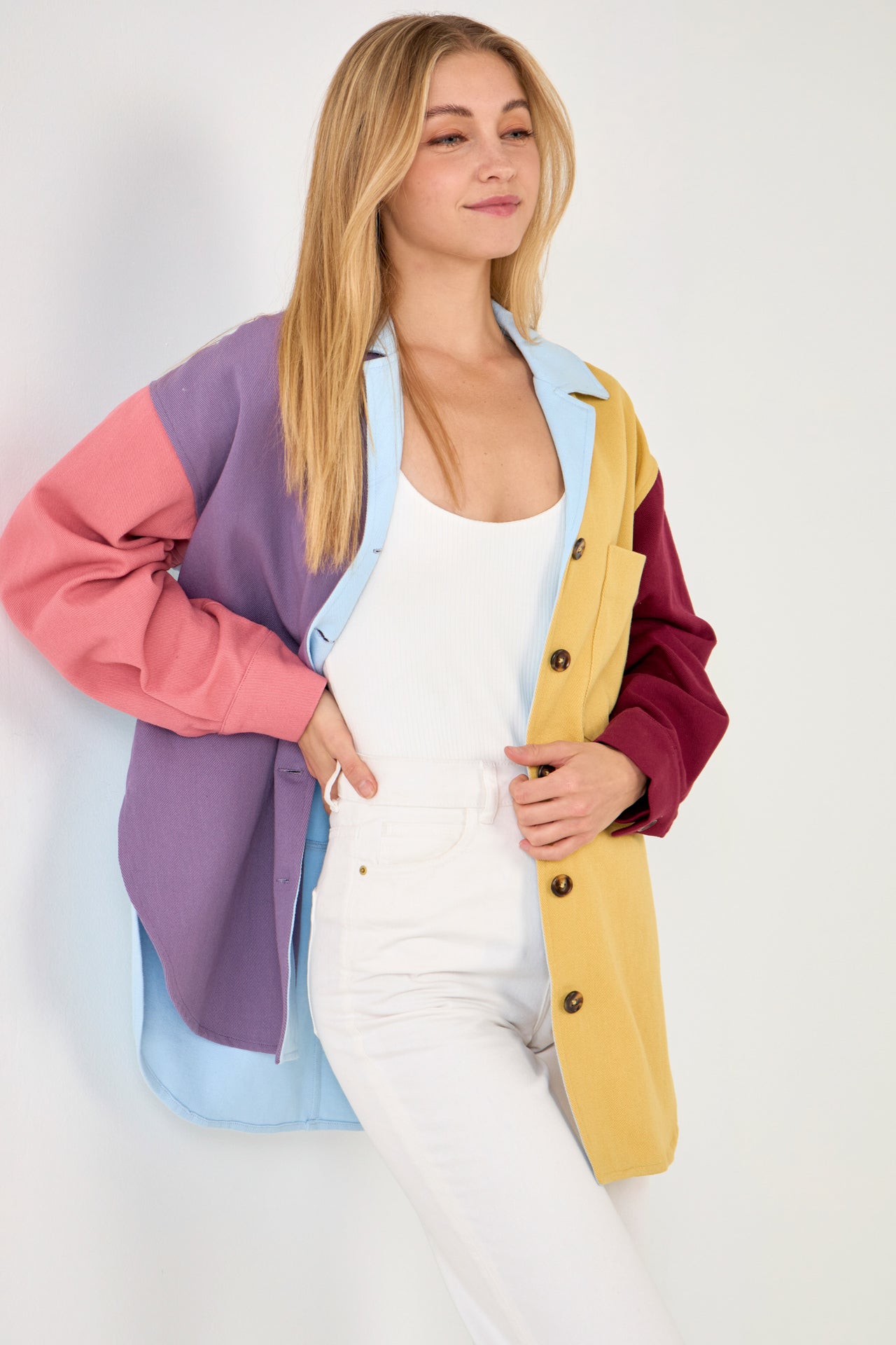 ENGLISH FACTORY - Color Block Shirts Jacket - JACKETS available at Objectrare