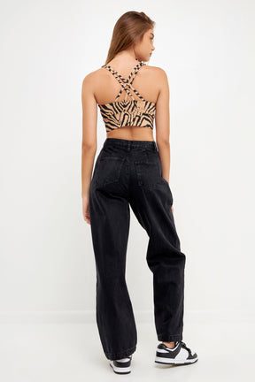 GREY LAB - Grey Lab - Animal Print Top - SPORTS BRA available at Objectrare