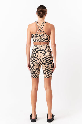 GREY LAB - Animal Print Biker Shorts - BIKER SHORT available at Objectrare