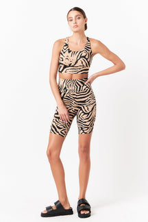 GREY LAB - Animal Print Biker Shorts - BIKER SHORT available at Objectrare