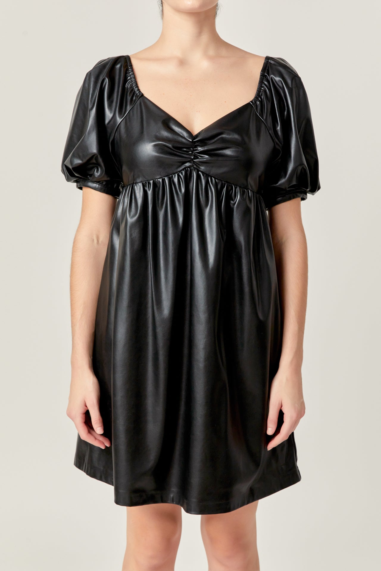 ENGLISH FACTORY - Faux Leather Mini Dress - DRESSES available at Objectrare