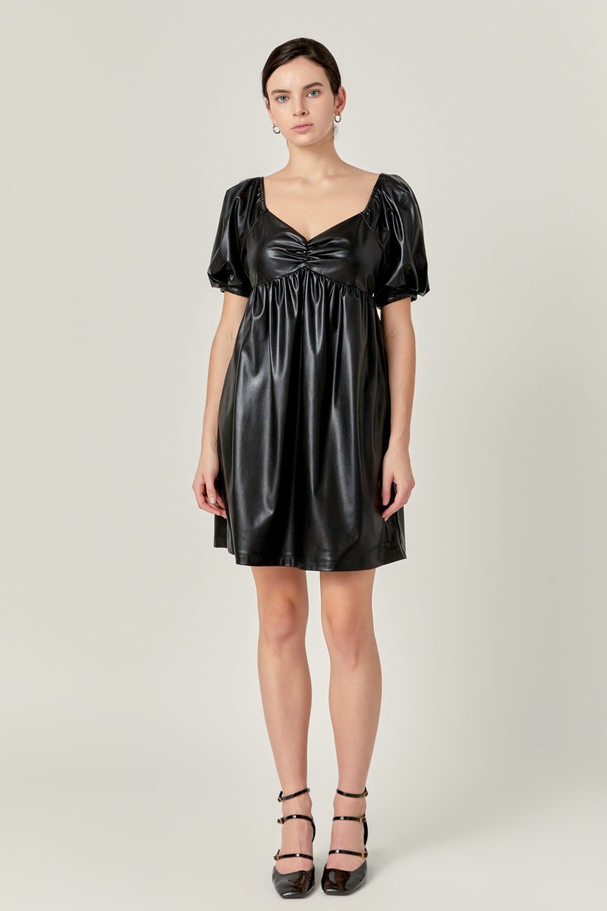 ENGLISH FACTORY - English Factory - Faux Leather Mini Dress - DRESSES available at Objectrare