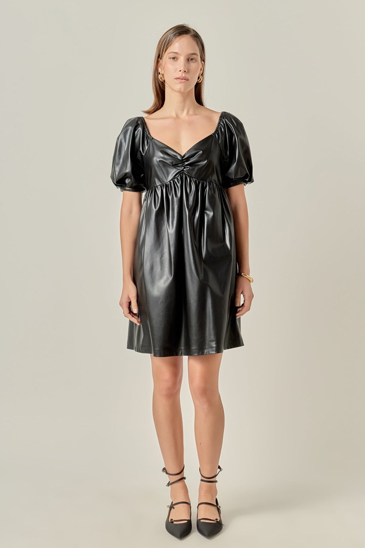 Faux Leather Mini Dress