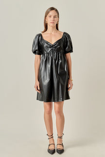 ENGLISH FACTORY - Faux Leather Mini Dress - DRESSES available at Objectrare