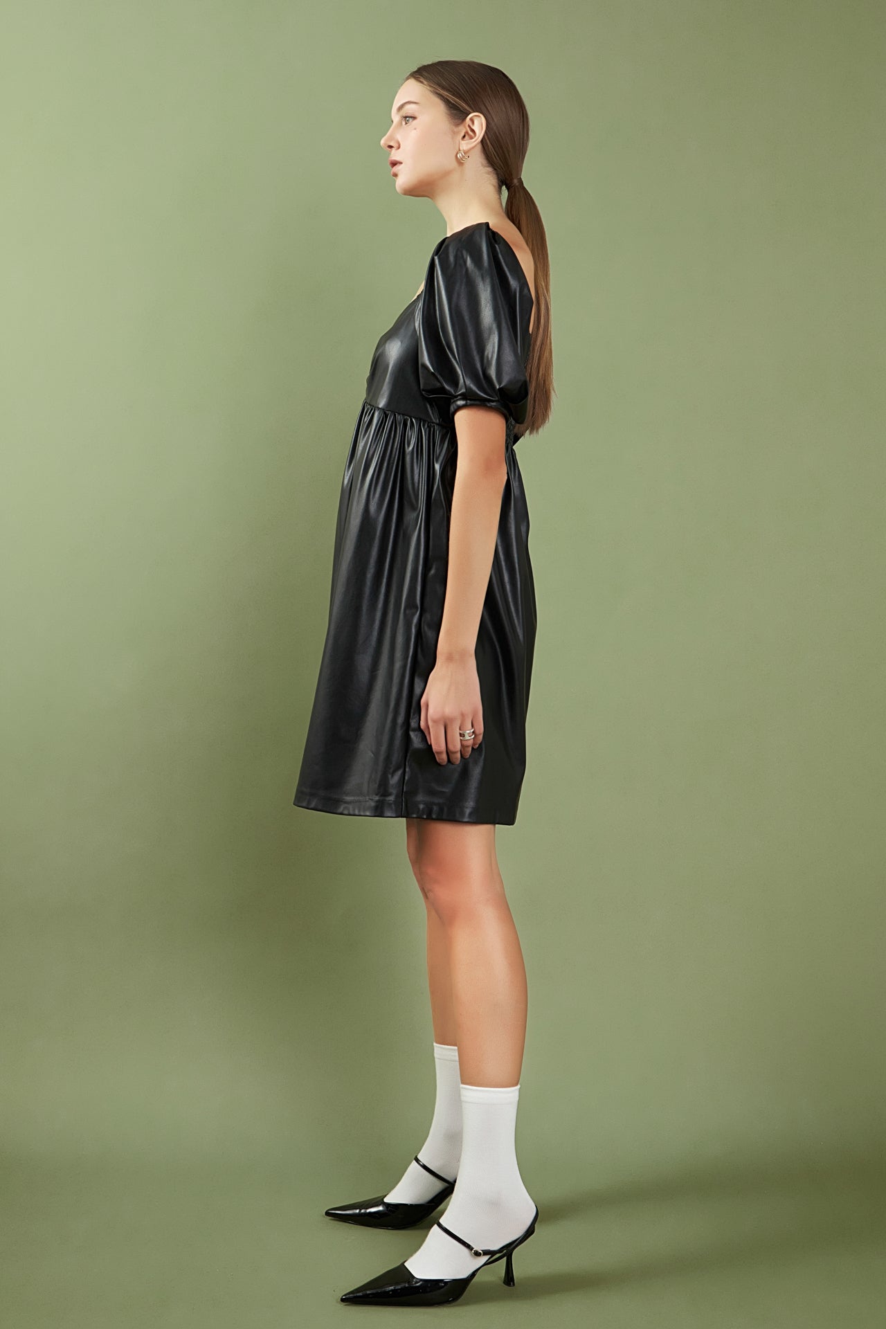 Faux Leather Mini Dress