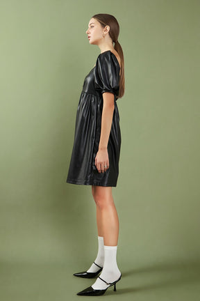 Faux Leather Mini Dress
