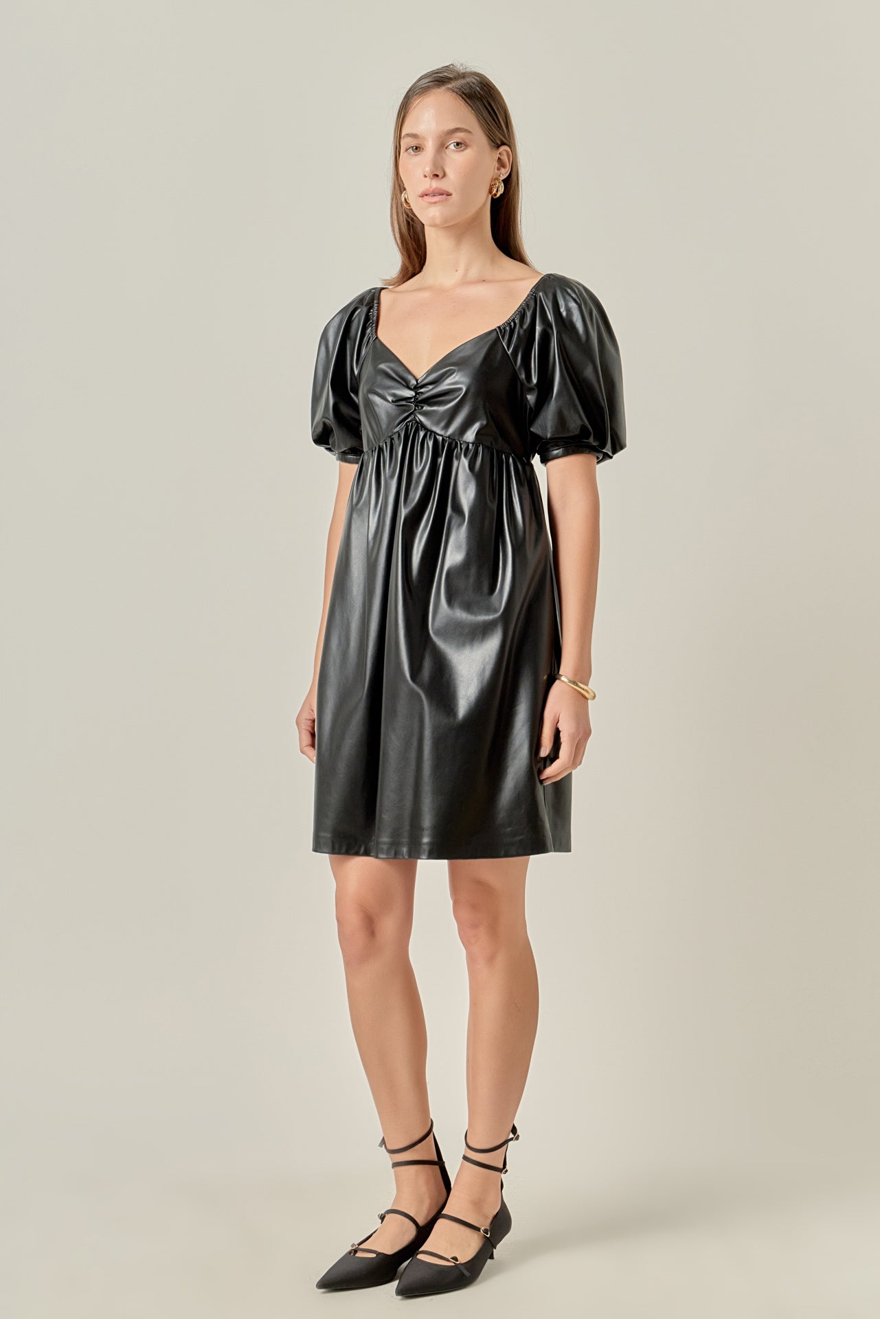 ENGLISH FACTORY - Faux Leather Mini Dress - DRESSES available at Objectrare