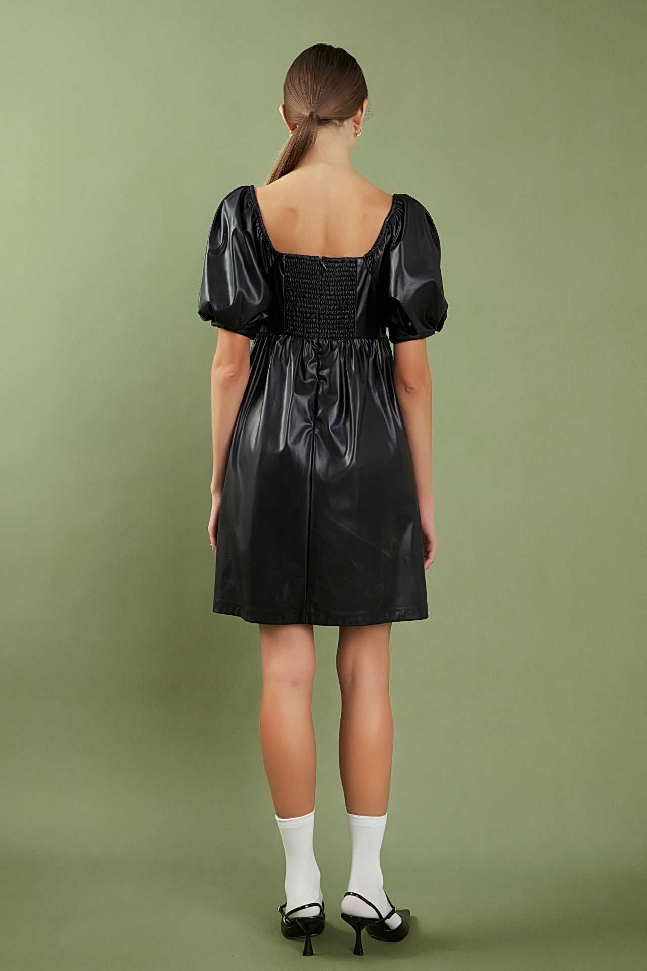 Faux Leather Mini Dress