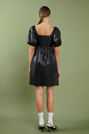 Faux Leather Mini Dress