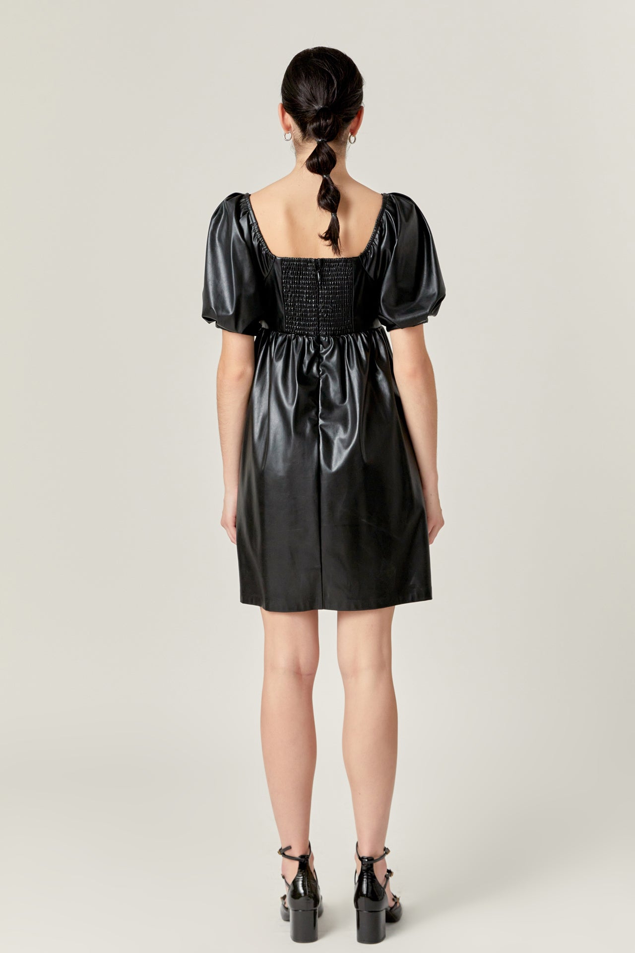 ENGLISH FACTORY - Faux Leather Mini Dress - DRESSES available at Objectrare