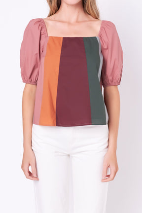 ENGLISH FACTORY - English Factory - Color Block Top with 3/4 Sleeves - TOPS available at Objectrare