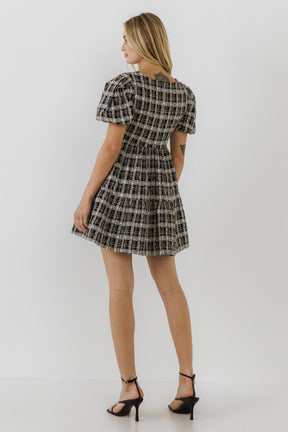 ENGLISH FACTORY - English Factory - Tweed Mini Dress - DRESSES available at Objectrare