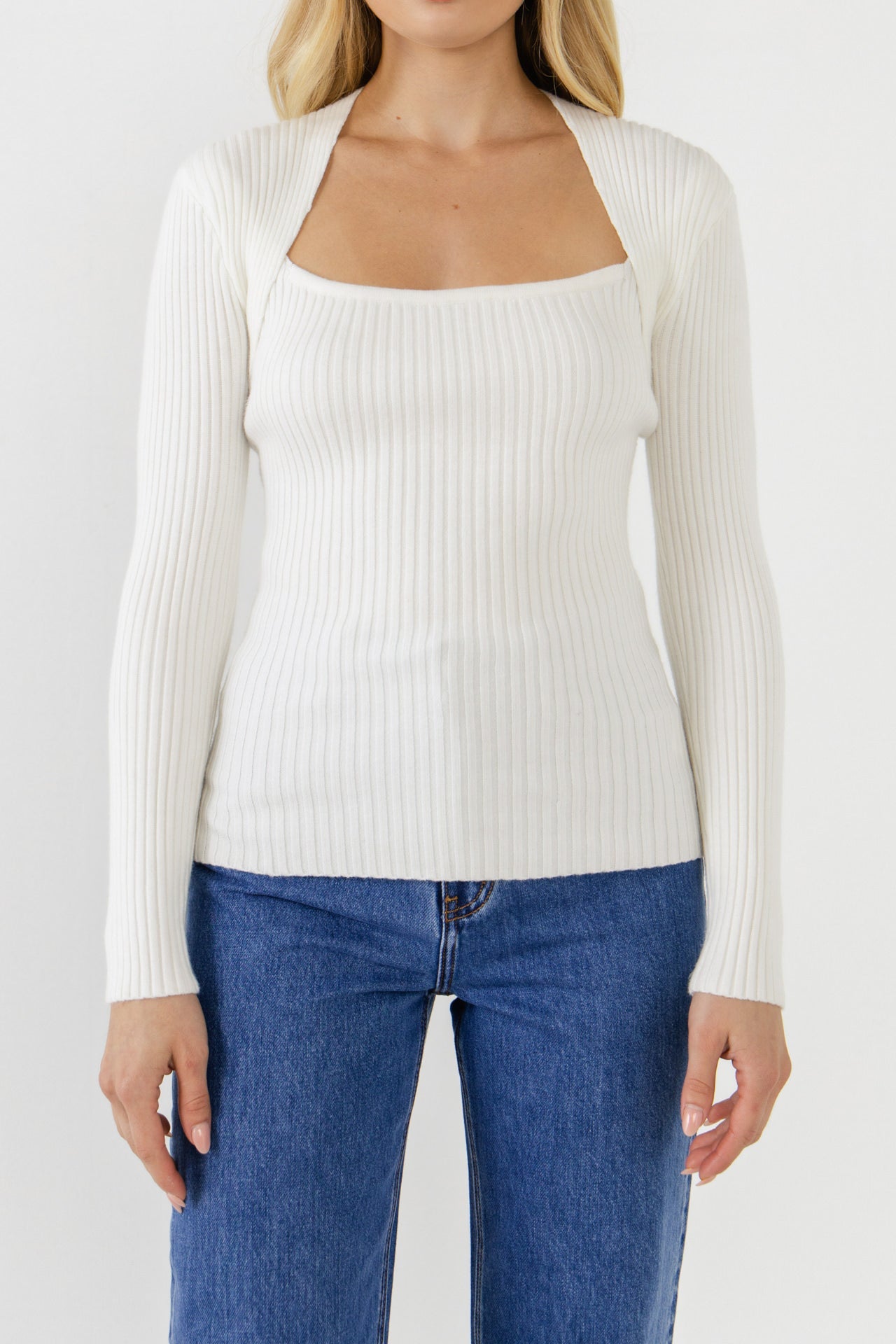 ENDLESS ROSE - Endless Rose - Fitted Knit Top - SWEATERS & KNITS available at Objectrare