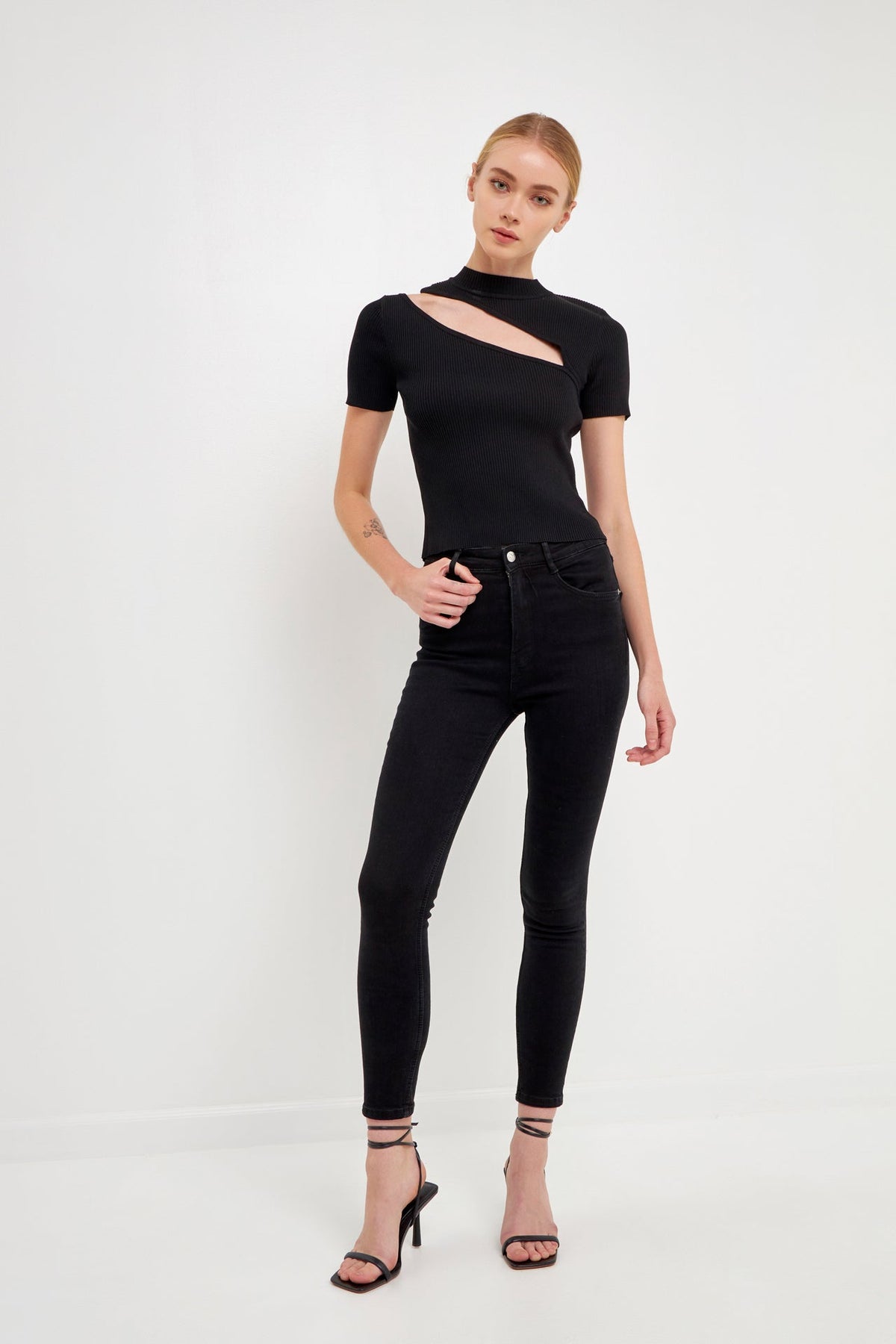 ENDLESS ROSE - Cut Out Knit Top - SWEATERS & KNITS available at Objectrare