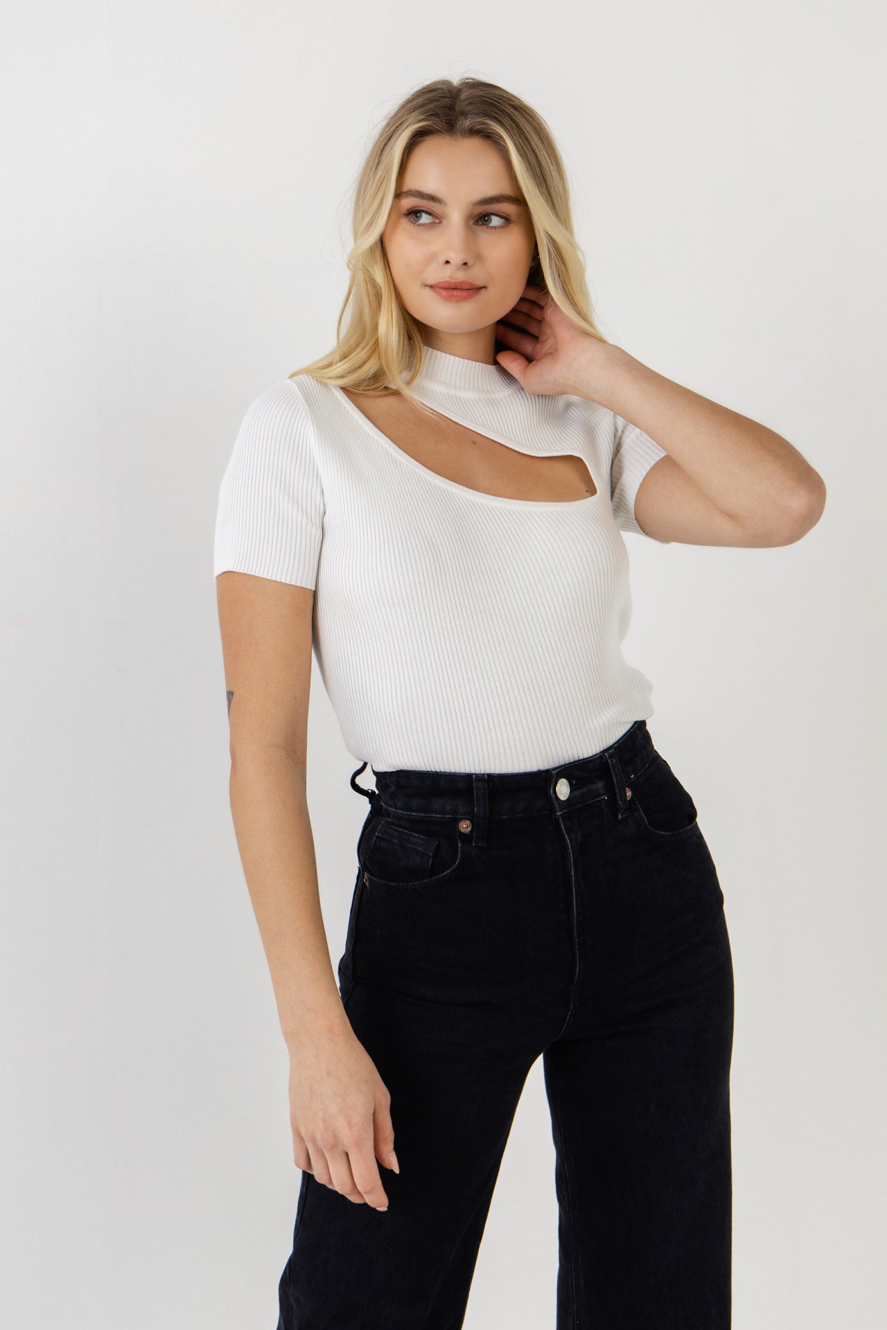 ENDLESS ROSE - Cut Out Knit Top - SWEATERS & KNITS available at Objectrare