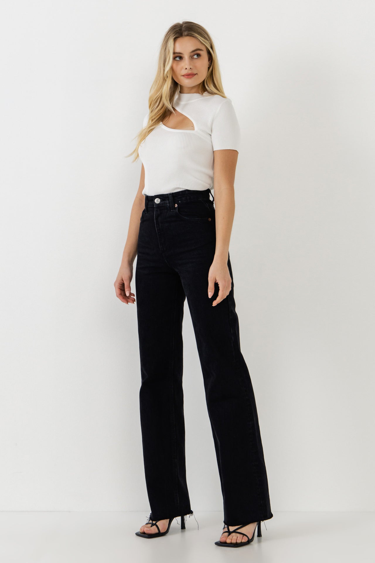 ENDLESS ROSE - Cut Out Knit Top - SWEATERS & KNITS available at Objectrare
