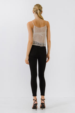 ENDLESS ROSE - Pearl Embellished Tank Top - TOPS available at Objectrare