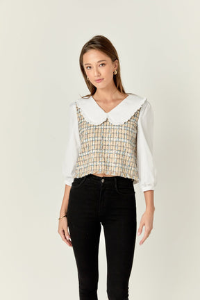 ENGLISH FACTORY - Combination Blouse - TOPS available at Objectrare