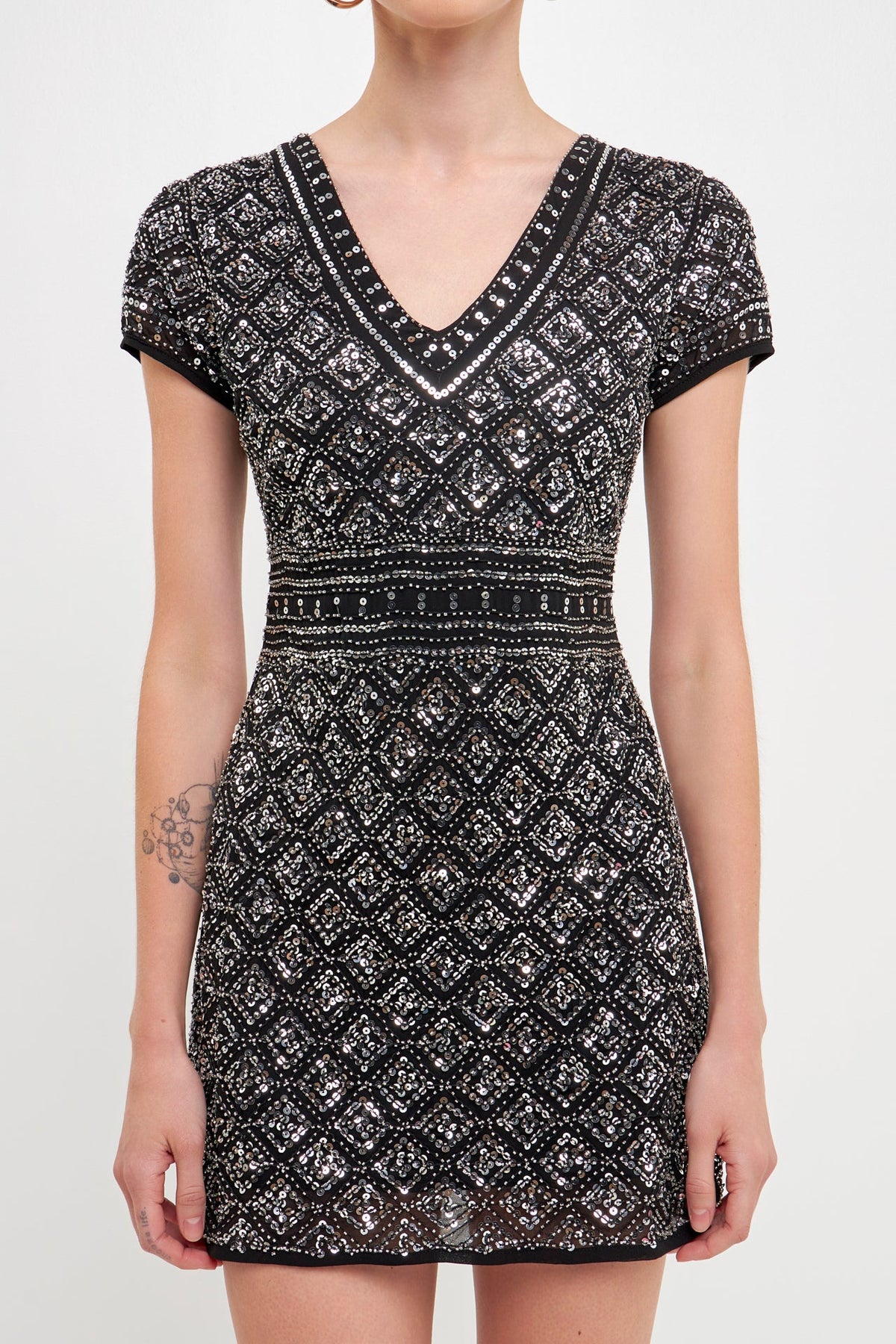 ENDLESS ROSE - Endless Rose - Jewel Embellished Mini Dress - DRESSES available at Objectrare