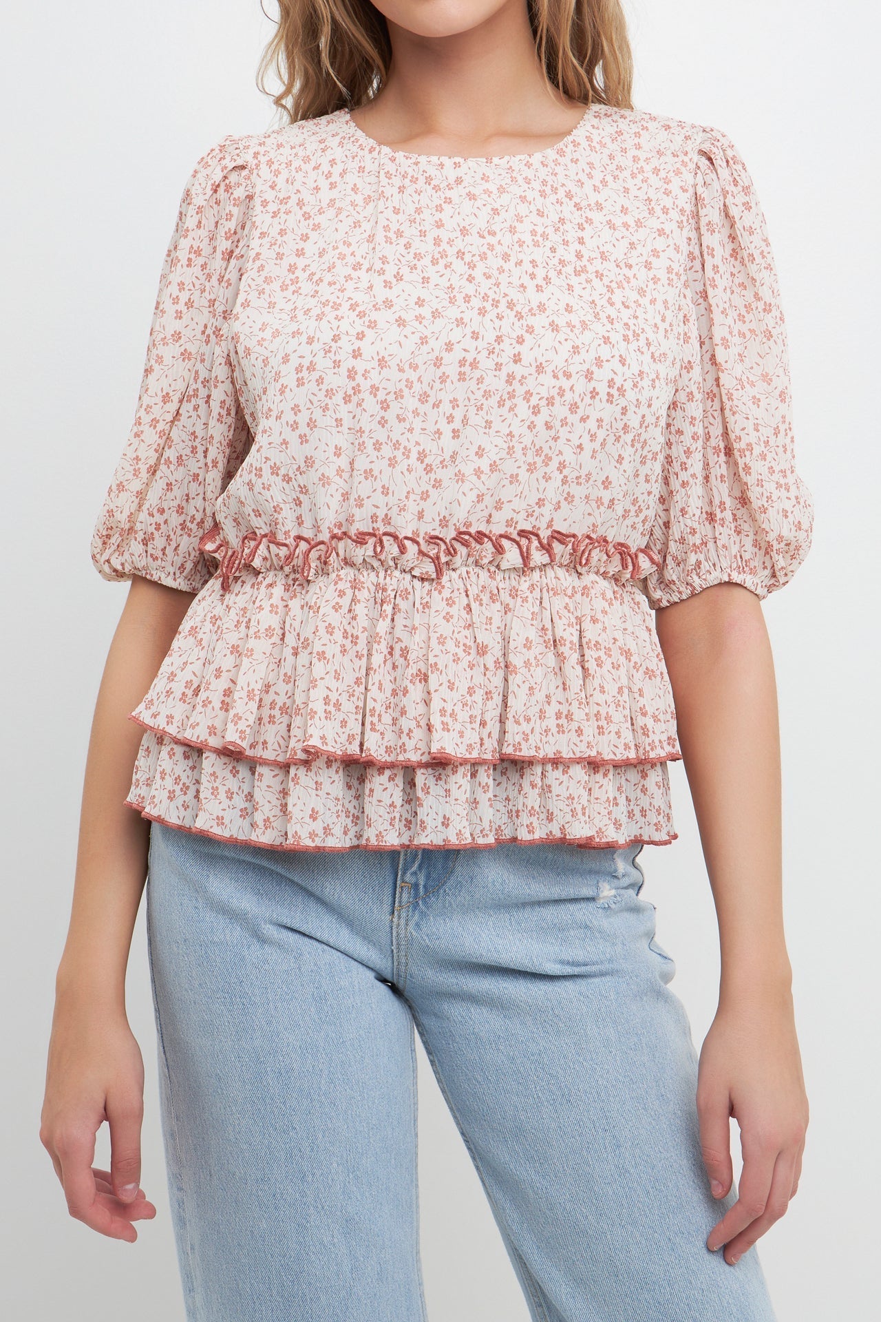 FREE THE ROSES - Free The Roses - Pleated Floral Top - TOPS available at Objectrare