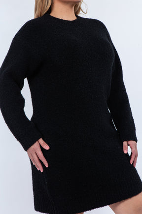 Plus Size Cozy Roundneck Sweater Dress