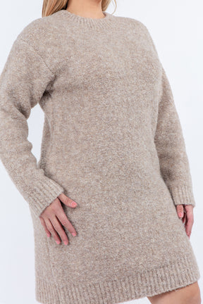 Plus Size Cozy Roundneck Sweater Dress
