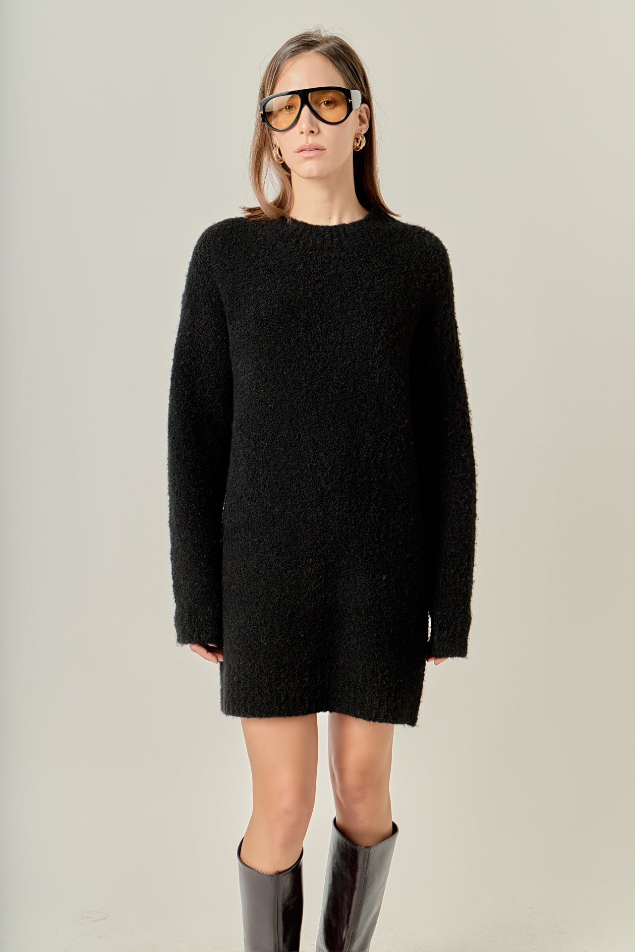ENGLISH FACTORY - Cozy Round Sweater Dress - DRESSES available at Objectrare