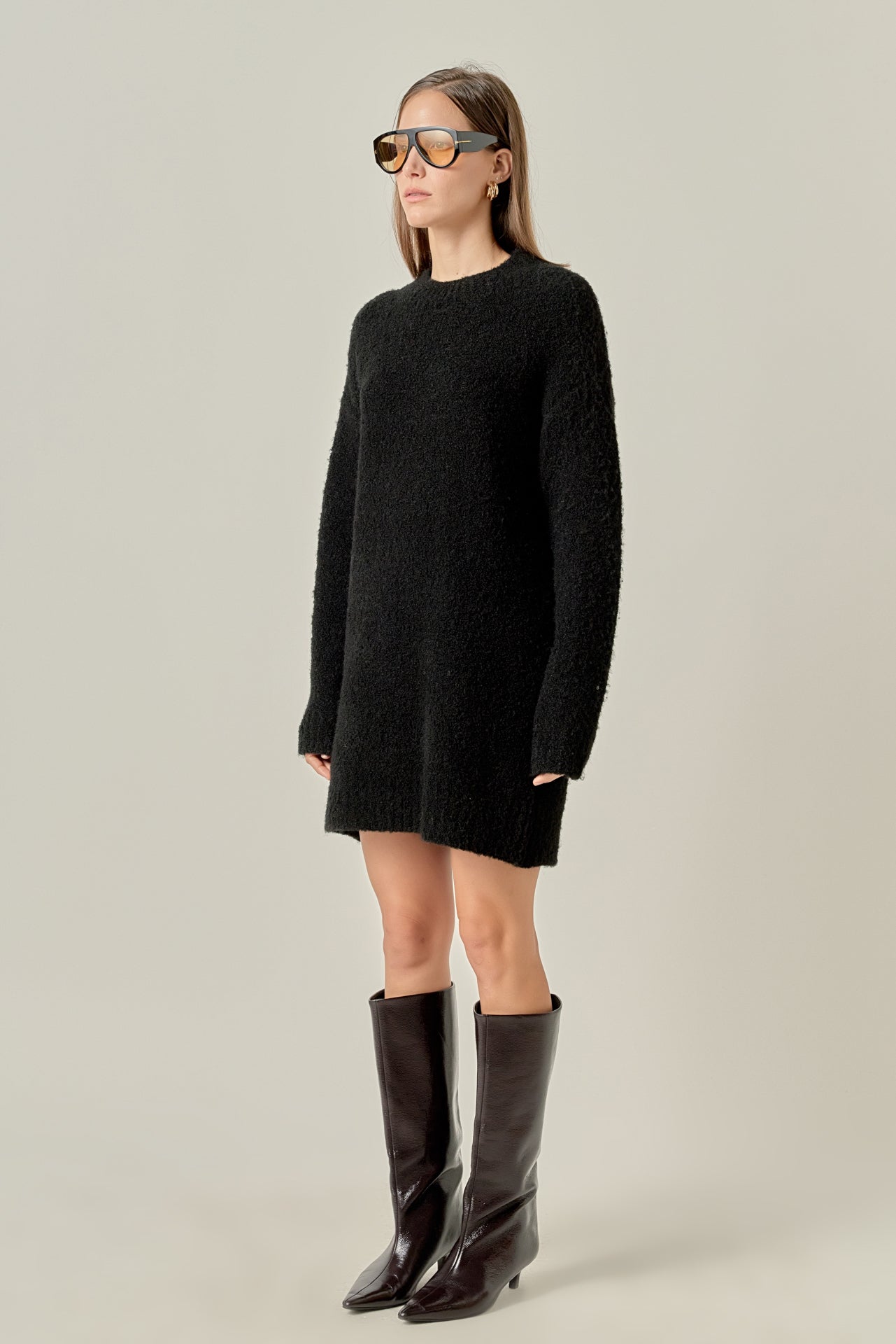 ENGLISH FACTORY - Cozy Round Sweater Dress - DRESSES available at Objectrare