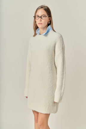 ENGLISH FACTORY - Cozy Round Sweater Dress - DRESSES available at Objectrare