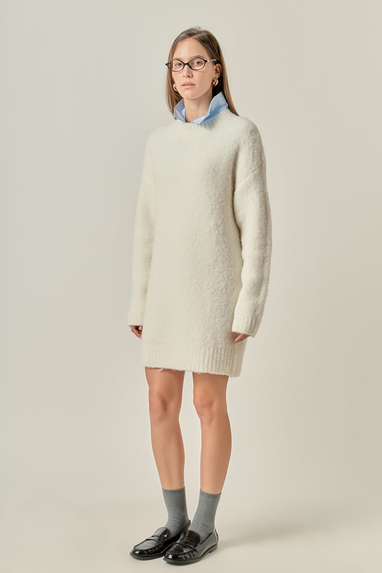 ENGLISH FACTORY - Cozy Round Sweater Dress - DRESSES available at Objectrare