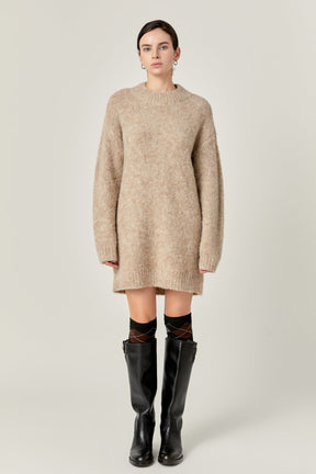 ENGLISH FACTORY - Cozy Round Sweater Dress - DRESSES available at Objectrare
