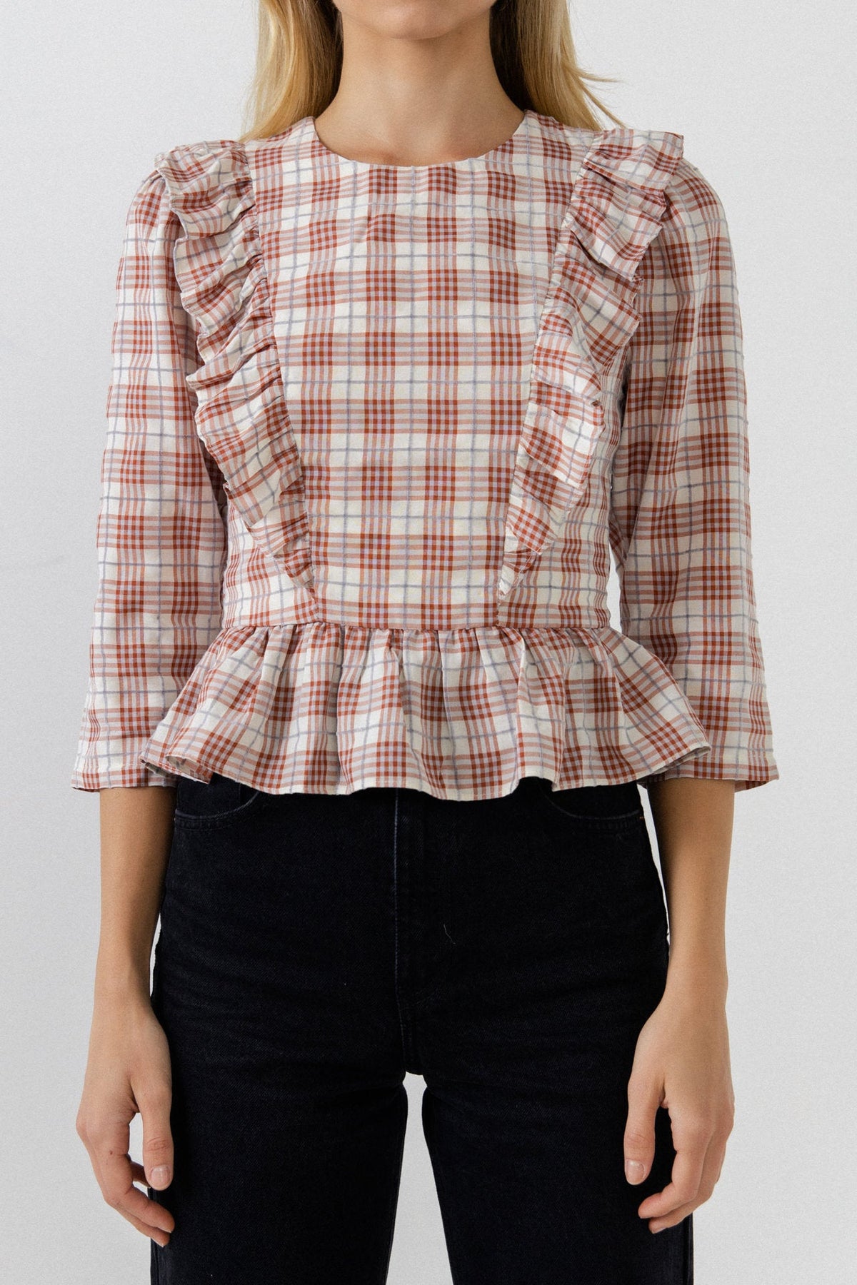 ENGLISH FACTORY - Plaid Blouse - TOPS available at Objectrare