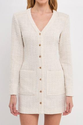 ENDLESS ROSE - Textured Button Down Dress - DRESSES available at Objectrare