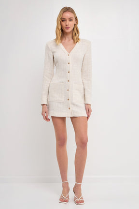 ENDLESS ROSE - Textured Button Down Dress - DRESSES available at Objectrare