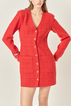 ENDLESS ROSE - Textured Button Down Dress - DRESSES available at Objectrare