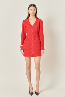 ENDLESS ROSE - Textured Button Down Dress - DRESSES available at Objectrare