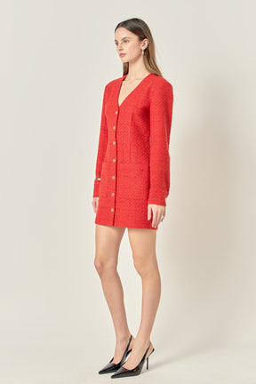 ENDLESS ROSE - Textured Button Down Dress - DRESSES available at Objectrare