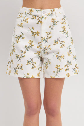 ENGLISH FACTORY - Floral Print Shorts - SHORTS available at Objectrare