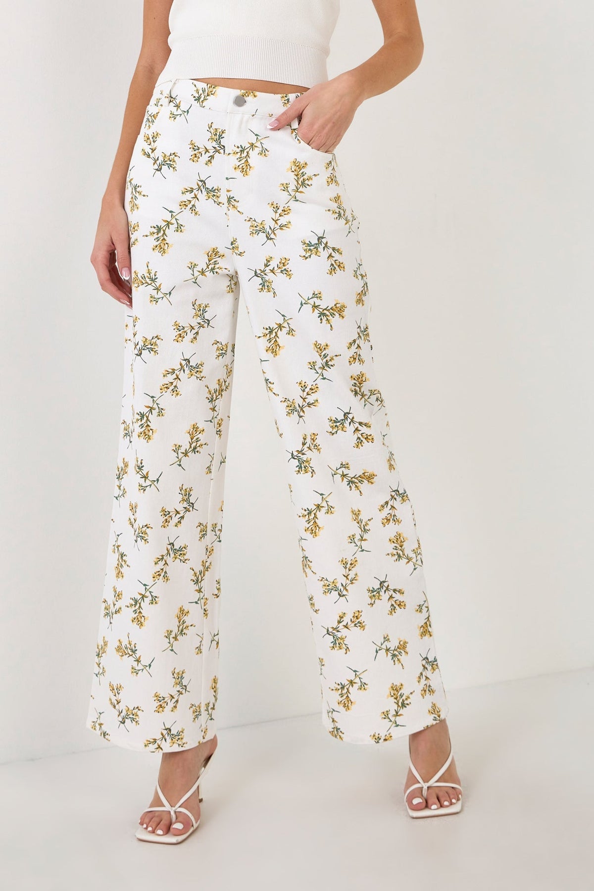 ENGLISH FACTORY - Floral Straight Leg Pants - PANTS available at Objectrare