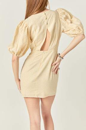 ENGLISH FACTORY - Metallic Plaid Mini Dress with Back Buttons - DRESSES available at Objectrare